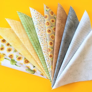 Sunflower Field 10" Layer Cake Bundle By Sandy Clough Cheerful Sunflowers And Summertime Colored Fabrics  42 Pcs. SFIE10x10 FREE SHIPPING!