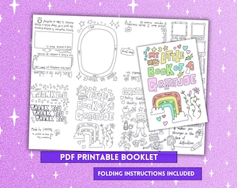 Gratitude Booklet Printable | Foldable Zine | Beginner Guide to Gratitude