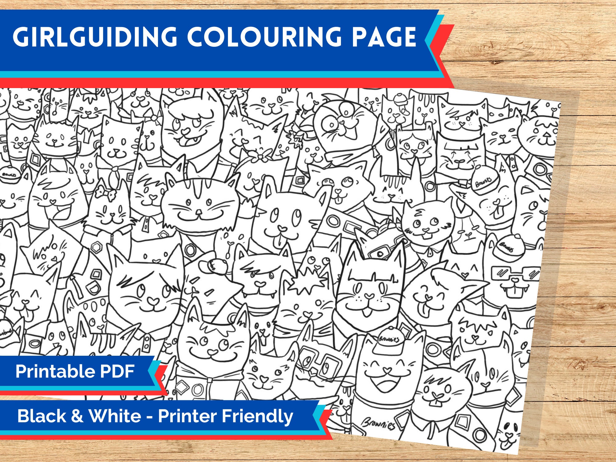 Printable Girlguiding Colouring Page Brownies Rainbows - Etsy