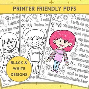 Brownie Promise and Uniform Colouring UK | Girlguiding Printable ...