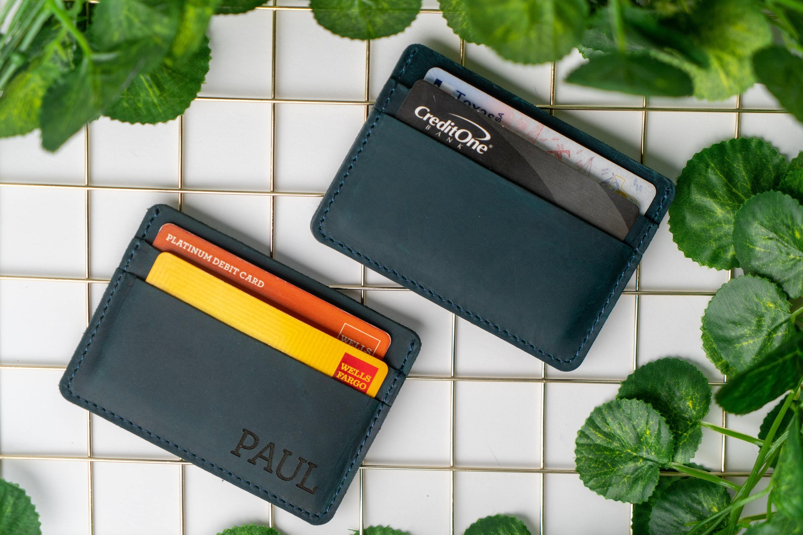 Minimalist Leather Wallet Mens Wallet Personalized Slim - Etsy
