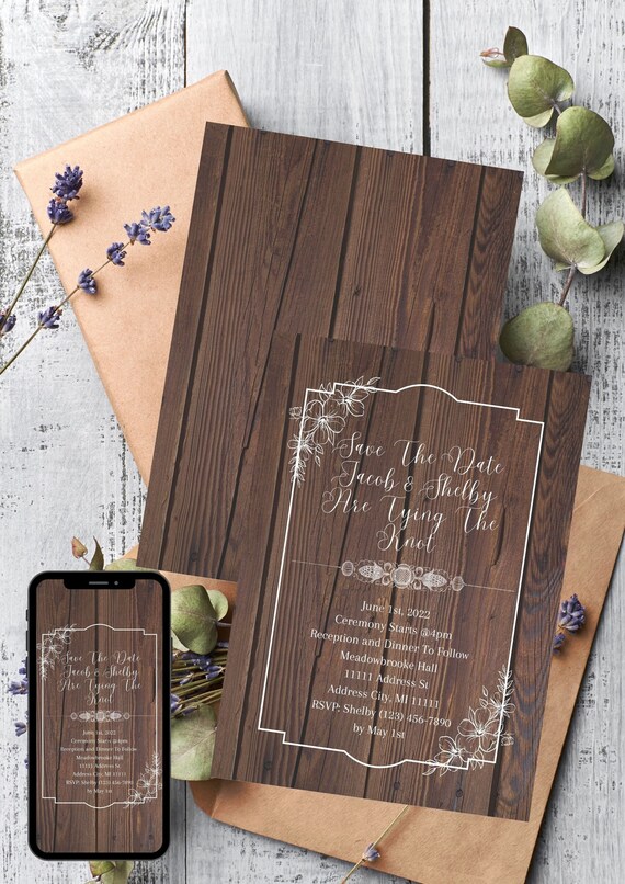 Save the Date Wood Background Invite and Evite Jpeg Png - Etsy Australia