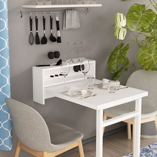 Practical Folding Smart Kitchen Table Murphy Portable Dining Etsy UK