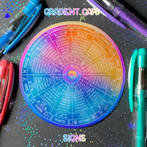 Adesivo de vinil de roda com signos do zodíaco CAPS [gradiente] [V2]