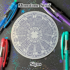 Adesivo de vinil com serifa de signos do zodíaco [Monotone] [V2]