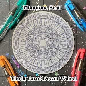 Serif Thoth Tarot Zodiac Decan Wheel vinylsticker [monotoon] [V3]