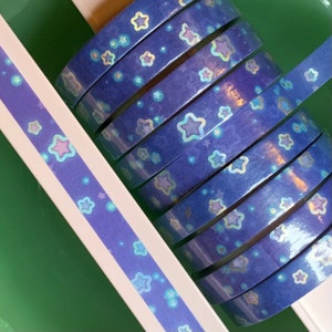 Hyacinth Starry Holographic Silver Foil Washi Tape