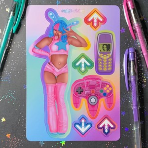 Y2K Megan Thee Stallion Boa Matte Vinyl-Aufkleber