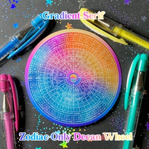 Adesivo de vinil Serif Zodiac-Only Decan Wheel [Gradiente] [V2] --- Caldeu e Triplicidade