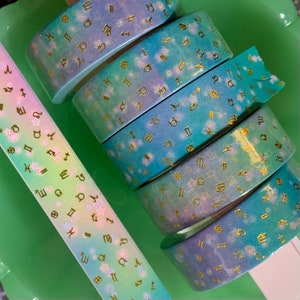 Zodiac Glyph Scatter Gold Foil Washi Tape