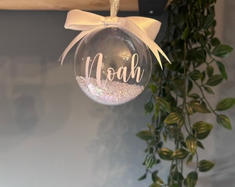 Personalised Crystal Filled Bauble | 8cm | Any Occasion | Any Wording | Christmas Keepsake | Stocking Filler
