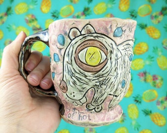 Ceramic handmade mug - polar bear art - functional pottery