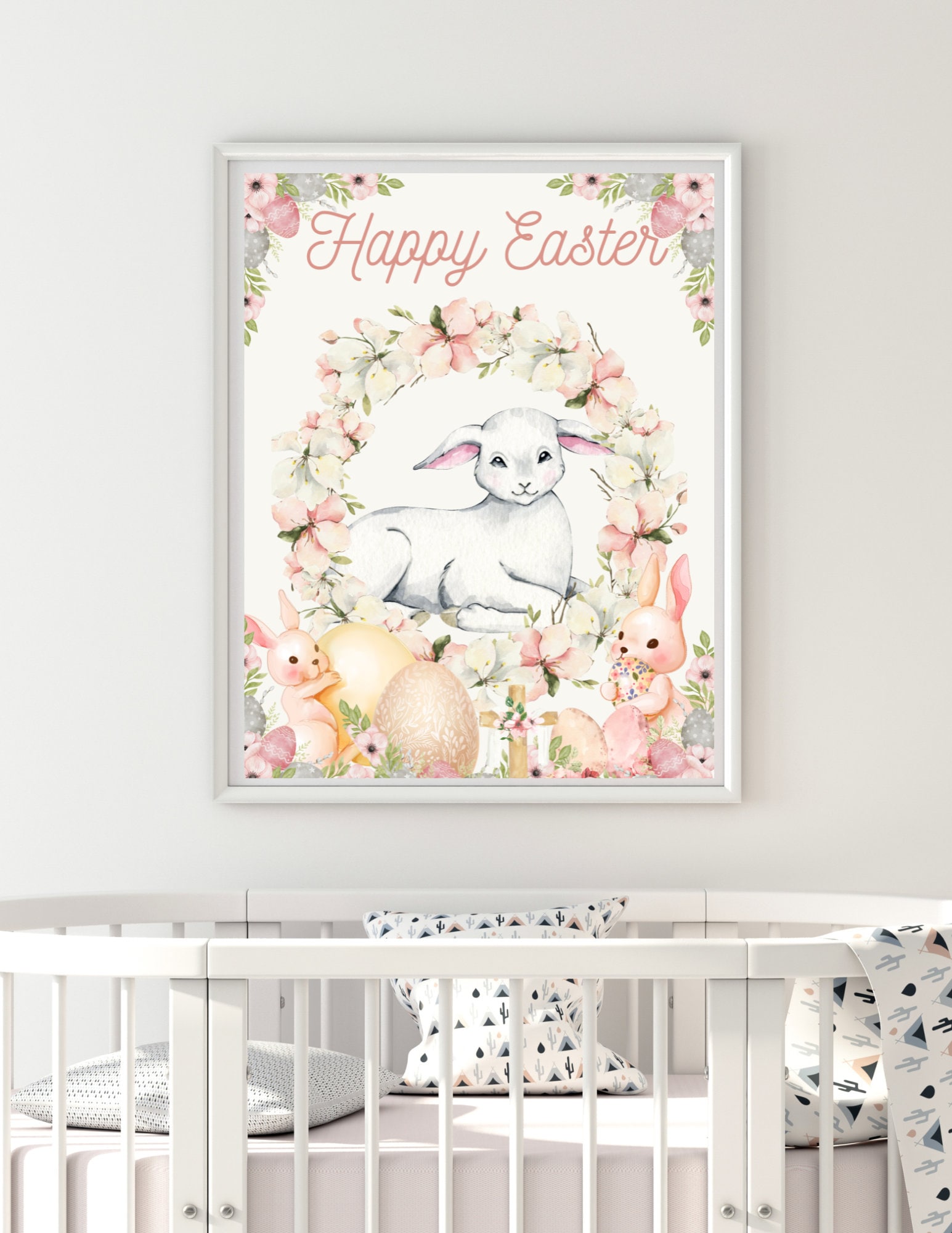 Easter PNG Digital Download, Easter Lamb, Easter Bunny, Vintage Easter
