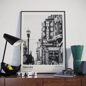 Nashville - Black & White Poster Print | USA Photo | Nashville Tennessee Wall Art | Monochrome Print | Traveller Gift | Travel Photography