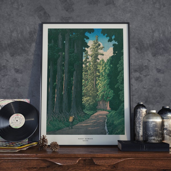 Road to Nikko - Hasui Kawase | Wall Art | Travel Decor | Vintage Japanese Woodblock Print | Retro | Forest Landscape | Ukiyo-e