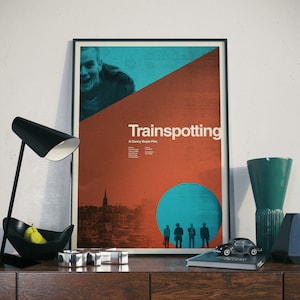 Poster ispirato a Trainspotting / Grafica contemporanea / Arte murale / Retro / Stampa di poster di metà secolo / Stampa di film