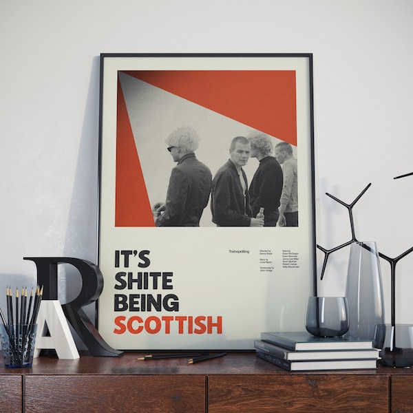 Trainspotting Quote Inspired Poster | Mid-century Design | Wall Art | Scottish Film Retro Print | Film Fan Art | Contemporary Graphic Design