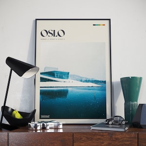 Oslo - Poster retrò / Foto della città norvegese / Rustico / Arte murale architettonica / Decorazione / Regalo di viaggio / Stampa fotografica di viaggio vintage