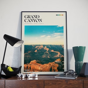 Grand Canyon - Poster retrò / Deserto dell'Arizona / Arte murale rustica / Decorazione per la casa / Regalo per viaggiatori / Stampa fotografica di viaggio vintage