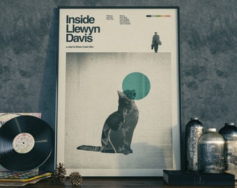 Inside Llewyn Davis Inspired Poster | Contemporary Graphic Design | Wall Art  | Movie Retro Print | Mid-Century Poster Print | Film Print