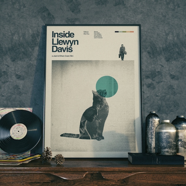 Inside Llewyn Davis Inspired Poster | Contemporary Graphic Design | Wall Art  | Movie Retro Print | Mid-Century Poster Print | Film Print