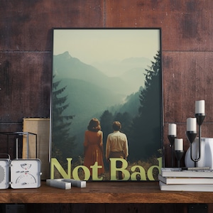 Vintage Berge Druck, Stimmungsvolle Landschaft Wandkunst, Filmisches Retro Poster, Ästhetisches Minimalistisches Dekor, Natur Fotografie, Indie Raum Kunst