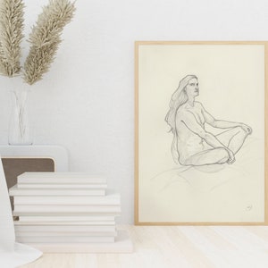 Simon Life Drawing - Art Print Digital Download - Pencil Line Art