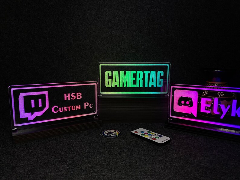 Premium XL Gamertagpersonalized Gamertag Light Sign Custom Etsy