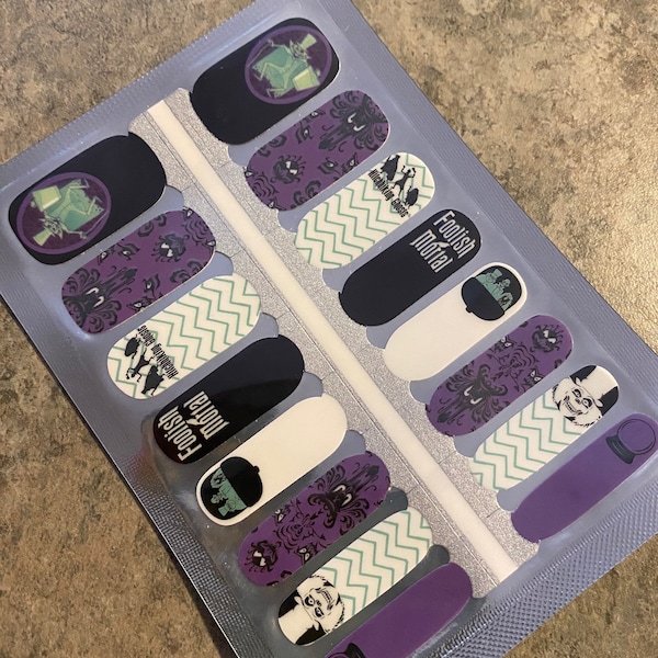 ADULT 100% Nail Polish Wraps- Hitch Hiking Ghosts