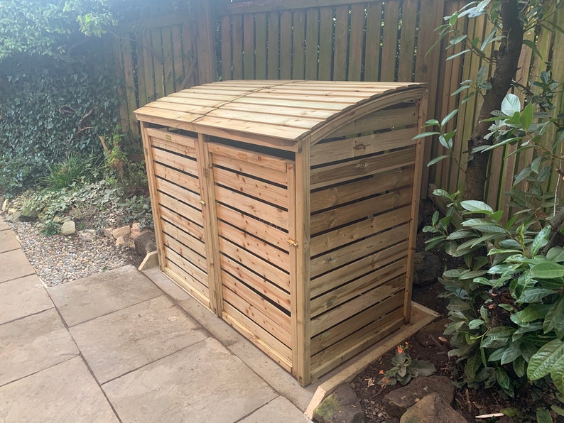 Wooden Double Wheelie Bin Storage Outdoor Garden Storage Etsy UK