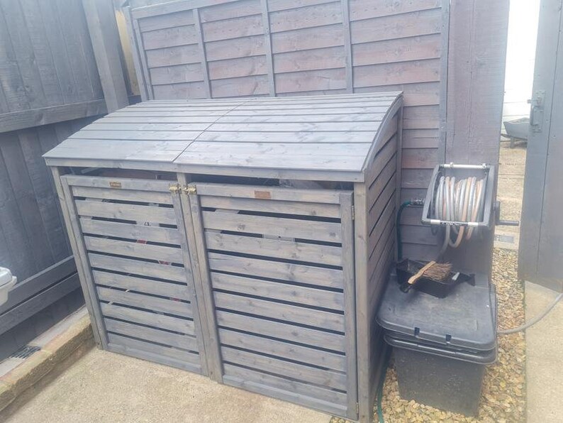 Wooden Double Wheelie Bin Storage Outdoor Garden Storage Etsy UK