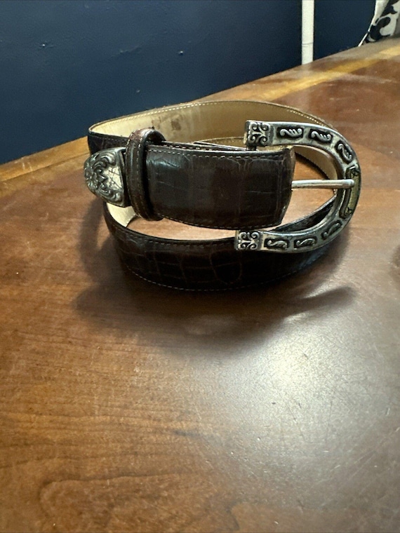 Brighton Leather Belt 1996 Vintage Made in USA M 24009 35X1  display picture 2