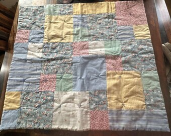 Vintage ABC kinderballonnen bloemen geometrische quilt 36 x 32