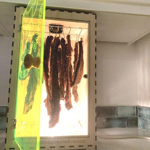 Biltong Box, Biltong Maker, Beef Jerky Dryer, Droewors, Food Dehydrator, Family Biltong Factory, Fluorescent Yellow Acrylic Door