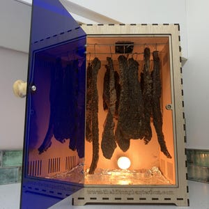 Biltong Box, Biltong Maker, Beef Jerky Dryer,  Droewors, Food Dehydrator, Family Biltong Factory, Blue Acrylic Door