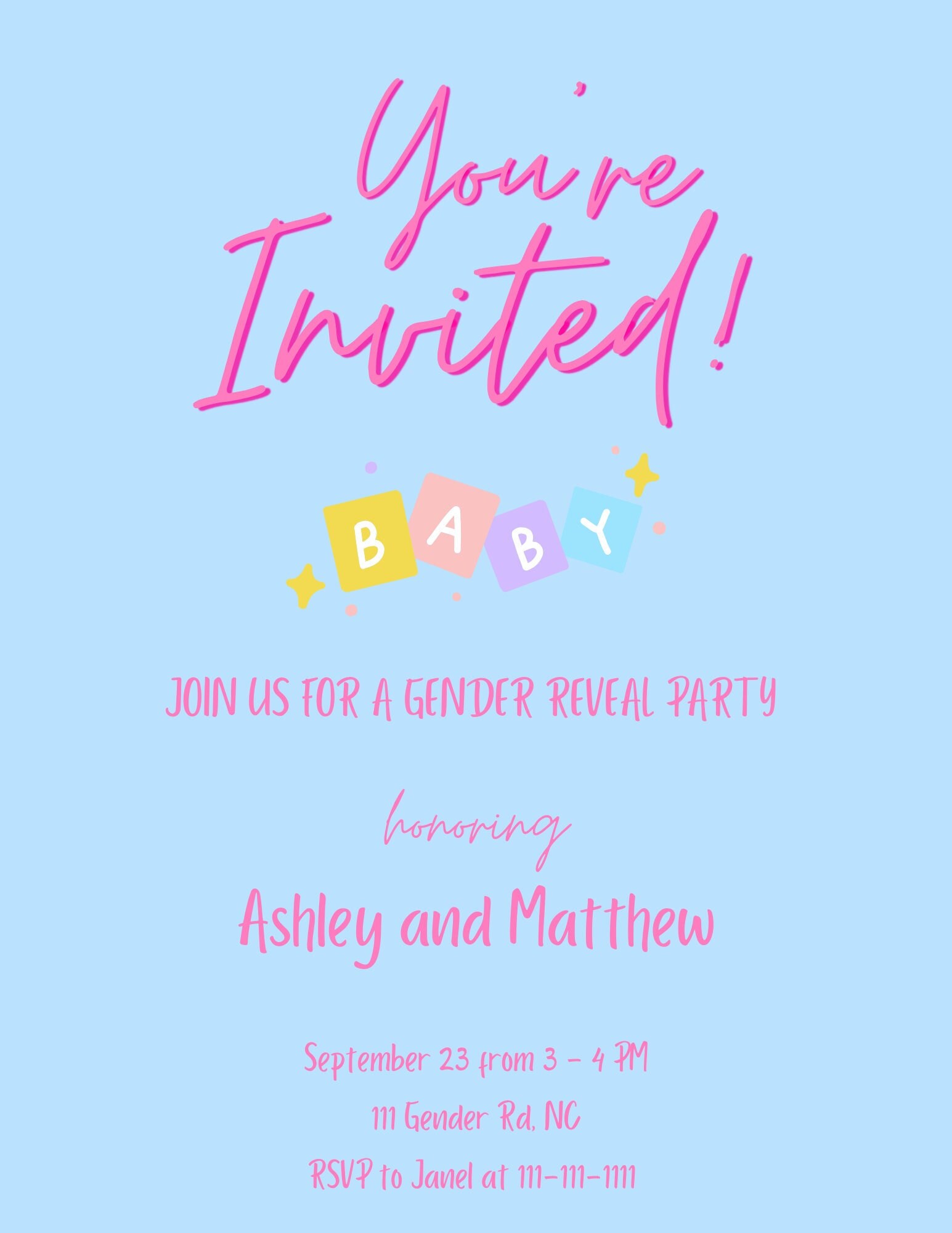 You're Invited Gender Reveal Party Invitation Online Etsy