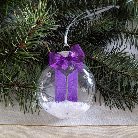 BTS Christmas Ornament, Snowy BTS Logo Ornament, Bts Floating Logo  Ornament, Bts Stocking Stuffer, Gift for BTS Army, Bts Holiday 