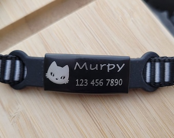 Custom Slide On Cat Tag For Collar, Silicon Custom Cat Collar Tag, Cat Id And Tag For Cat Name And Contact Number.
