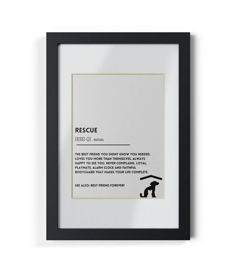 Rescue Definition Print INSTANT DOWNLOAD Wall Art Print Etsy