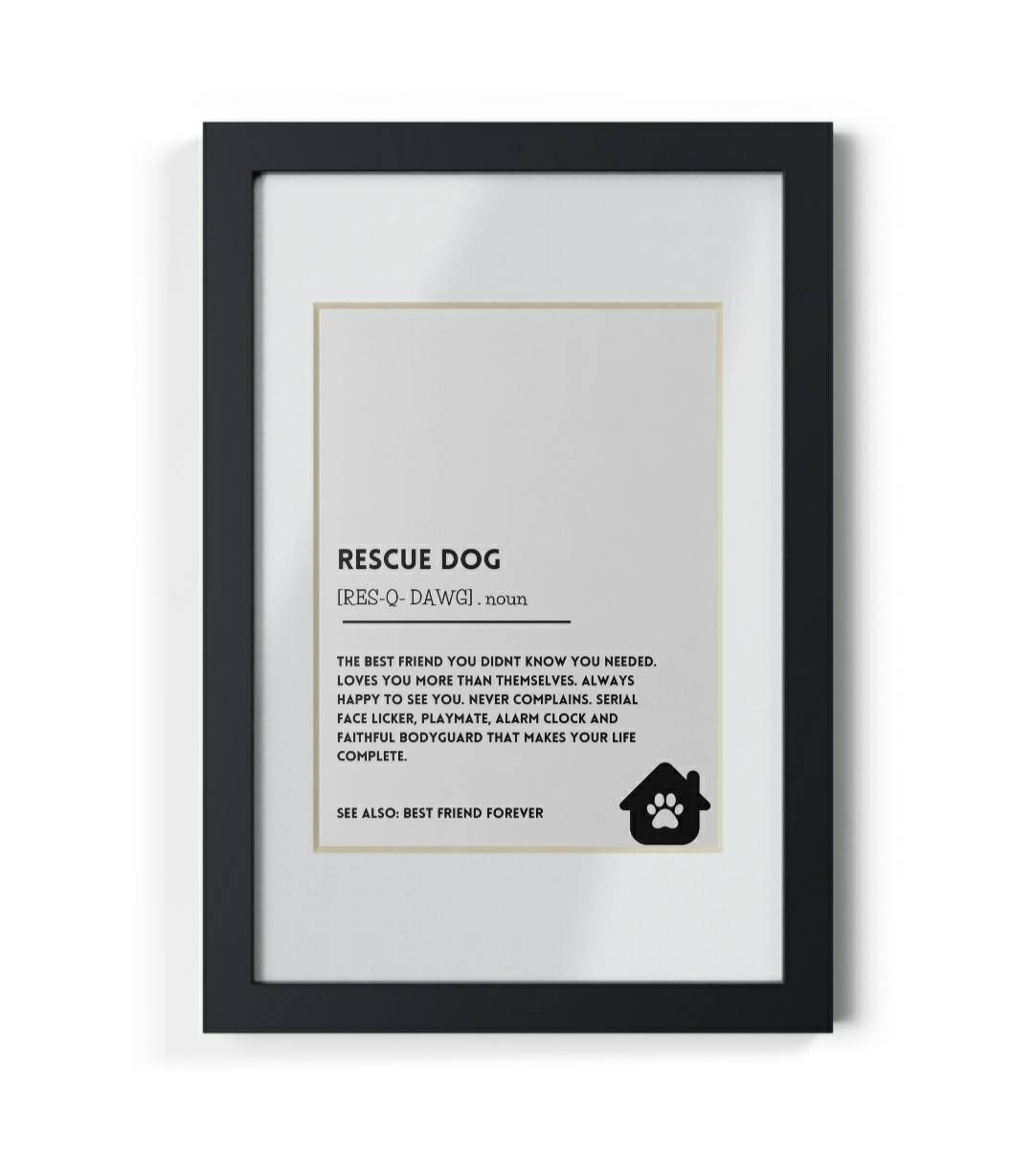 Rescue Dog Definition Print INSTANT DOWNLOAD Wall Art Print Word Rescue Dog Definition Print INSTANT DOWNLOAD Wall Art Print Word