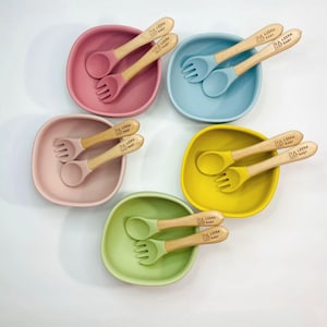 Silicone Suction Bowl with Spoon and Fork – Baby Feeding Set, Non-Toxic, BPA-Free, Toddler Safe