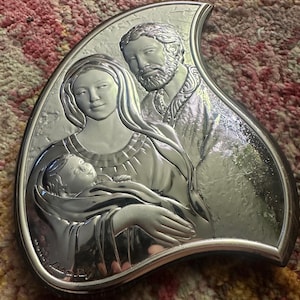 Italian Sterling Silver Holy Family Plaque