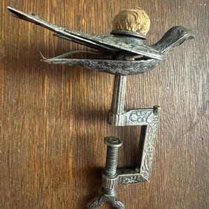 Antique Victorian Sewing Bird Clamp on Pincushion