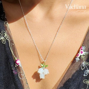 Clear Lily Collection - Sterling Silver 925 Lilly of the Valley Necklace - Dangle Earrings