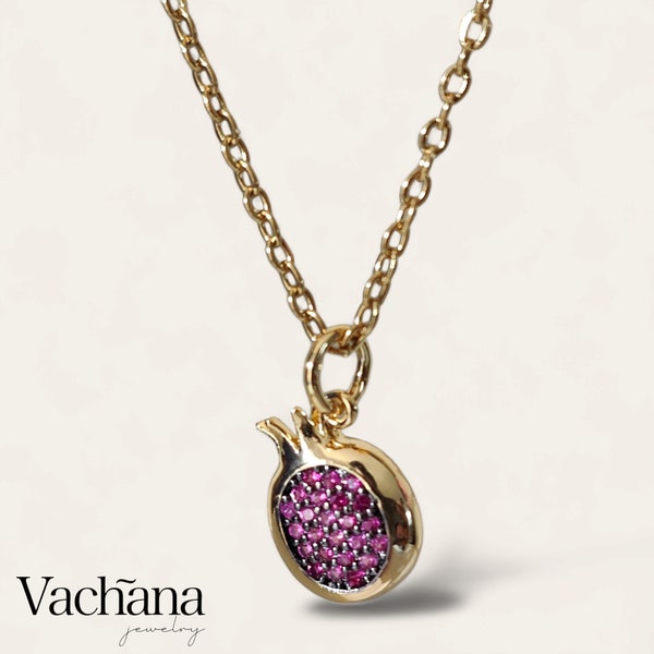 New !! Purple Cubic Zirconia Pomegranate Necklace