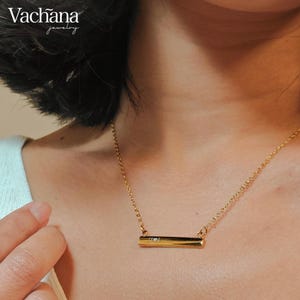 Personalized Horizontal Bar Pendant Necklace