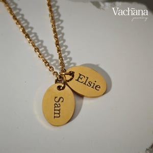 Collar con colgante de etiqueta ovalada personalizado