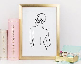 Women Art Woman Line Art Print, Female Figure Line Art Set Wall Art Print Set, Abstract Woman Body Wall Art, Minimal Woman Art, DIGITAL