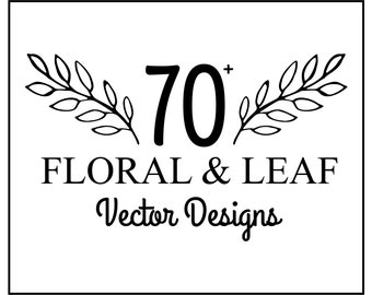 70+ bloemen- en bladvectorelementen, bloemenbladeren grafisch ontwerpvectoren PDF-bestand
