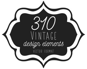 Vintage designelementen, SVG-vectorformaat, gebruik in uw eigen ontwerpen, AI- en PDF-download beschikbaar